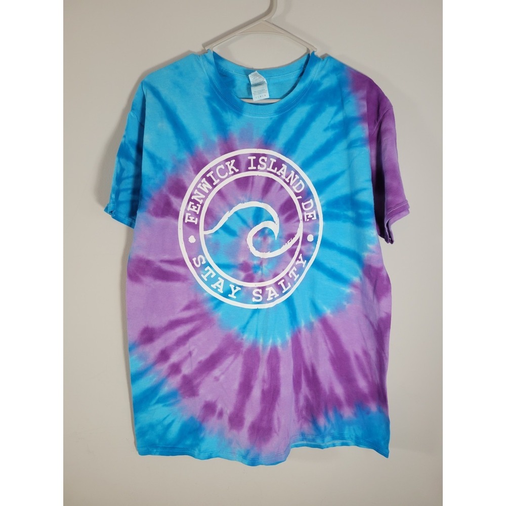 Fenwick‎ Island Stay Salty Purple Blue Tie Dye Shirt Large